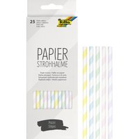 folia Papier-Trinkhalm, PASTEL STRIPES, Länge: 200 mm