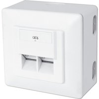 DIGITUS Aufputzdose Kat.6, Klasse E, 2 x RJ45, geschirmt