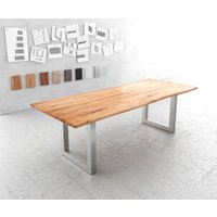 DELIFE Edge Esstisch Akazie Edelstahl