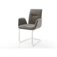 Freischwinger Vinja-Flex Bouclé Soft Schlamm Freischwinger flach Weiß