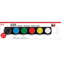 Marabu Acrylfarben-Set, BASIC, 6 x 3,5 ml – Bild 2