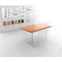 DELIFE Edge Esstisch Akazie Glas