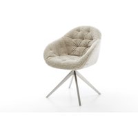 Drehstuhl Gaio-Flex Webstoff Soft Beige Kreuzgestell breit Edelstahl 360 drehbar Wippfunktion