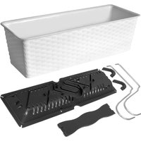 Deuba® Balkonkasten Ratolla Weiß 49x16x17,5cm Bewässerungssystem