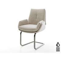 Freischwinger Clea-Flex Webstoff Soft Beige Freischwinger flach Graphit – Bild 2