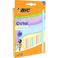 BIC Kugelschreiber Cristal Pastel, sortiert, 10er Blister