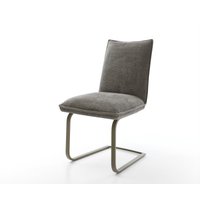 Freischwinger Lelio-Flex Bouclé Soft Schlamm Freischwinger flach Effektfinish Titan Taschenfederkern