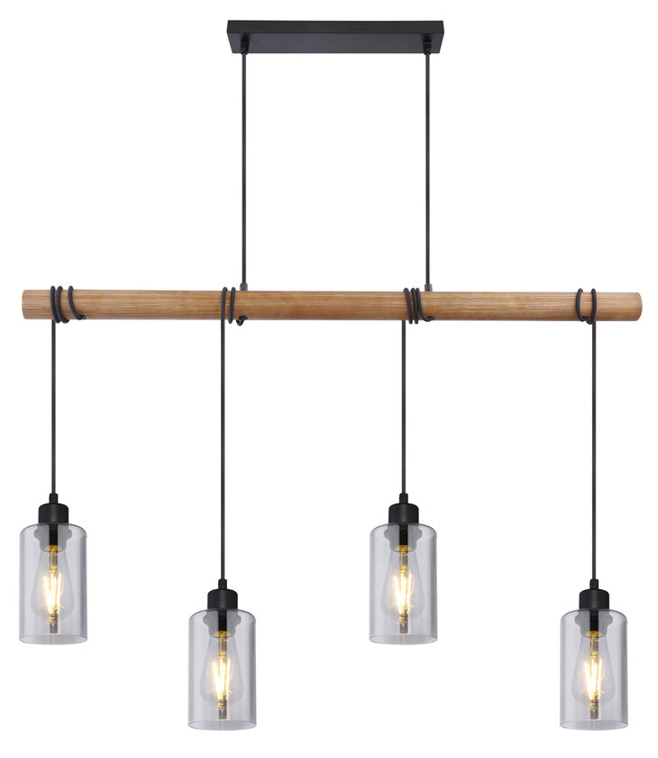 HADERA Pendellampe grau, schwarz 15465-4, B/H/T: 98 x 130 x 15 cm, Glas, Metall – Bild 3