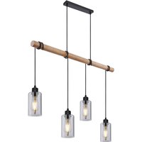 HADERA Pendellampe grau, schwarz 15465-4, B/H/T: 98 x 130 x 15 cm, Glas, Metall
