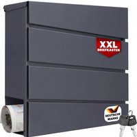 monzana® Briefkasten mit Zeitungsrohr Anthrazit Stahl