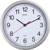 MAUL Wanduhr/Quarzuhr MAULrun, Durchmesser: 250 mm, silber