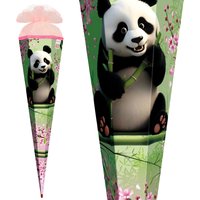 ROTH Schultüte, Panda, eckig, 850 mm, mit Glitzerborte – Bild 2