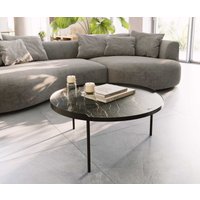 Couchtisch Torell 80x80 cm Keramik Laminam Noir Desir Braun Metallrahmen Effektfinish Titan