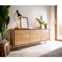 Sideboard Stonegrace 175 cm Akazie Natur 2 Türen 3 Schubladen Steinfurnier V-Fuß