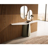 Konsolentisch Edge Polygonal 180x50 cm Keramik Onyx Champagne Livos Metall Effektfinish Titan