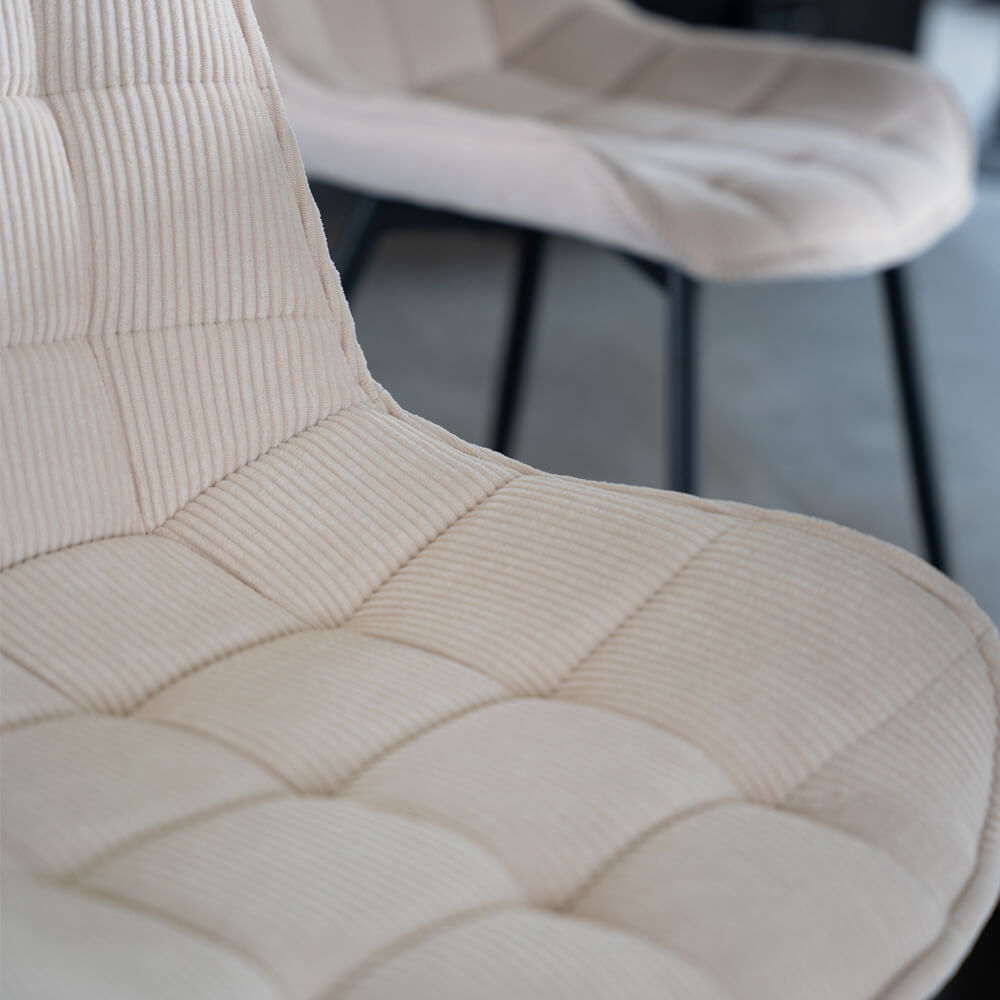Polsterstuhl Esszimmer Cord IKALO 4er Set Creme – Bild 4