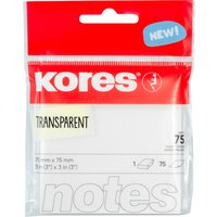 Kores Haftnotizen, TRANSPARENT, 75 x 75 mm, blanko