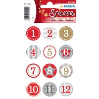 HERMA Weihnachts-Sticker DECOR, Adventskalender, rot