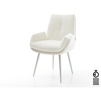 Esszimmerstuhl Clea-Flex Bouclé Soft Beige 4-Fuß konisch Edelstahl