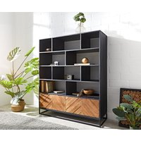 Highboard Famke 120 cm Mango Teak 10 Fächer 2 Türen