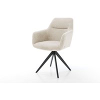 Esszimmerstuhl Pejo-Flex Cord Beige Kreuzgestell kantig Schwarz Taschenfederkern
