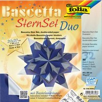 folia Faltblätter Bascetta-Stern, 200 x 200 mm, blau/silber