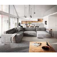 Wohnlandschaft Sirpio XL 360x260 cm Mikrofaser Taupe Recamiere variabel