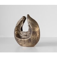 Skulptur Nexora B40 x T17 x H42 cm Aluminium Oro Antico Handgemacht