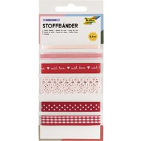 folia Stoffbänder-Mix, Rosy Love, Gesamtlänge: 5,5 m – Bild 2
