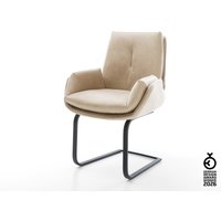 Freischwinger Clea-Flex Mikrofaser Beige Vintage Freischwinger flach Schwarz