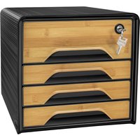 CEP Schubladenbox Smoove SECURE Silva, 4 Schübe, schwarz/