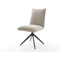 Drehstuhl Lelio-Flex Webstoff Soft Beige Kreuzgestell breit Schwarz 360 drehbar Wippfunktion Taschenfederkern