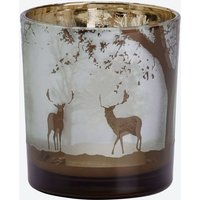 Kerzenglas mit Hirsch-Motiv