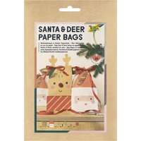 folia Weihnachts-Geschenktüten-Bastelset, Santa & Deer