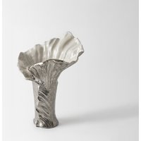 Vase Floris B31 x T30 x H42 cm Aluminium Platin Opal Handgemacht