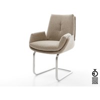 Freischwinger Clea-Flex Bouclé Schlamm Freischwinger flach Edelstahl – Bild 2