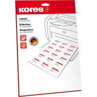 Kores Universal-Etiketten, 63,5 x 33,9 mm, weiß, 25 Blatt