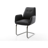 Freischwinger Zoa-Flex Echt-Leder Schwarz Freischwinger flach Graphit – Bild 2