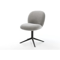 Drehstuhl Nube-Flex Strukturstoff Soft Grau Fußkreuz Schwarz 360 drehbar Wippfunktion Taschenfederkern