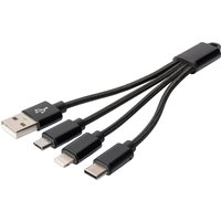 DIGITUS 3-in-1 Ladekabel, USB A-Lightning Micro USB USB-C – Bild 2