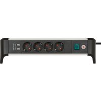 brennenstuhl Steckdosenleiste Alu-Office-Line, 4-fach