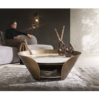 DELIFE Skafi Couchtisch Keramik Gold