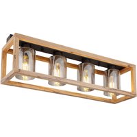 PETTEY Deckenlampe schwarz 15497-4D, B/H/T: 74,5 x 22,5 x 20 cm, Glas, Metall – Bild 2