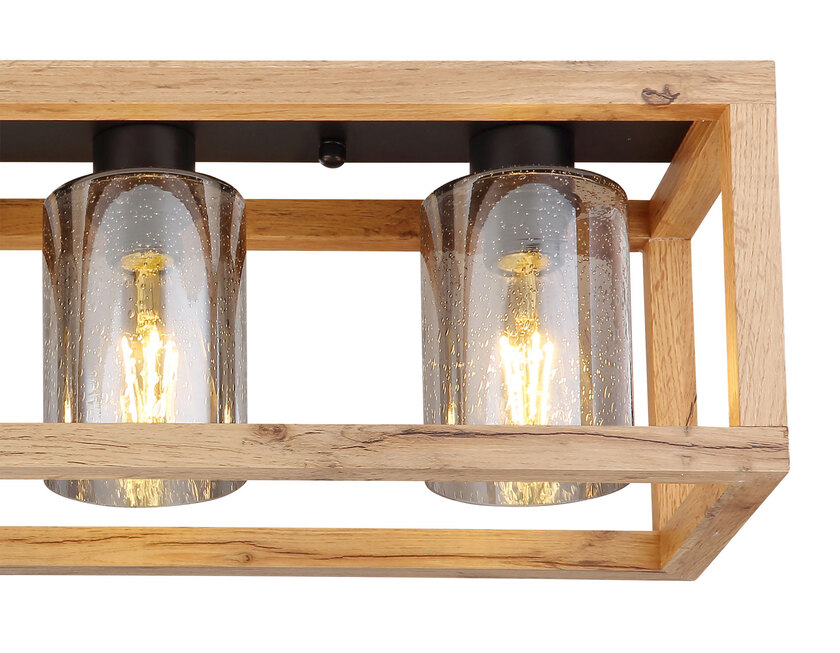 PETTEY Deckenlampe schwarz 15497-4D, B/H/T: 74,5 x 22,5 x 20 cm, Glas, Metall – Bild 3