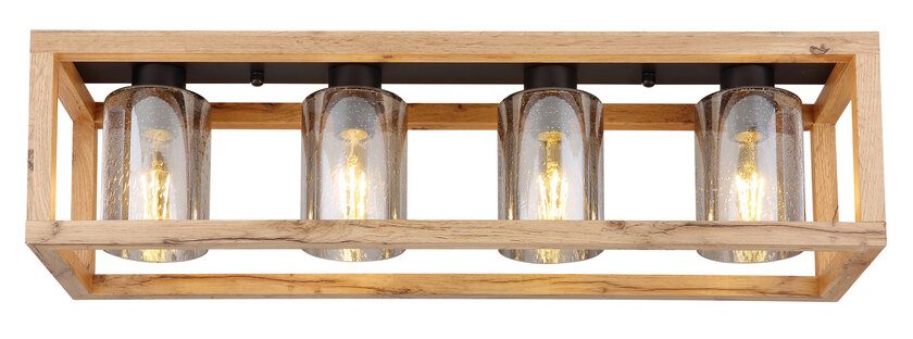 PETTEY Deckenlampe schwarz 15497-4D, B/H/T: 74,5 x 22,5 x 20 cm, Glas, Metall – Bild 4