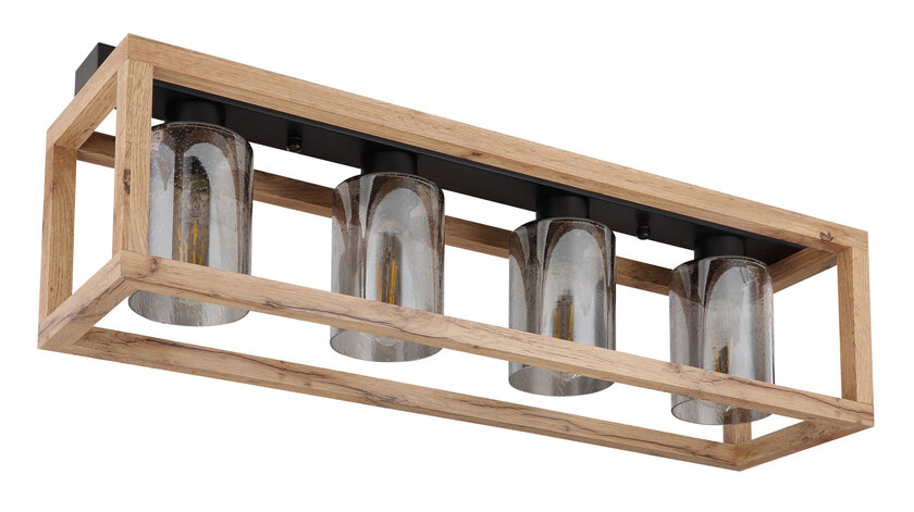 PETTEY Deckenlampe schwarz 15497-4D, B/H/T: 74,5 x 22,5 x 20 cm, Glas, Metall – Bild 6