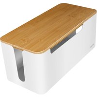 LogiLink Kabelbox, weiß, mit Bambus-Deckel