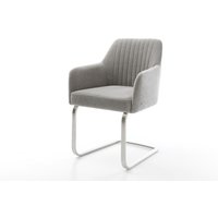 Freischwinger Greg-Flex Strukturstoff Soft Grau Freischwinger flach Edelstahl Taschenfederkern