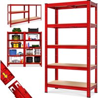 monzana® Schwerlastregal Rot 180x90x40cm pulverbeschichtet Tragkraft 875kg