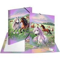 HERMA Eckspannermappe, Pferdewelt, Karton, DIN A4